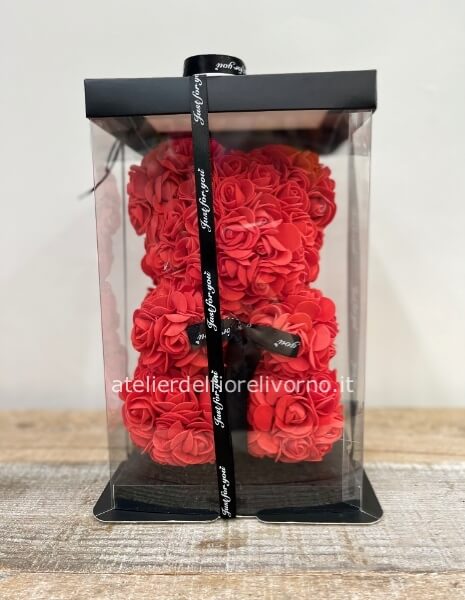 Teddy Bear Roses Rosso con Scatola