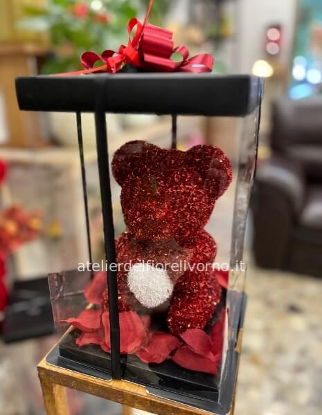 Teddy Bear Roses Glitter Red
